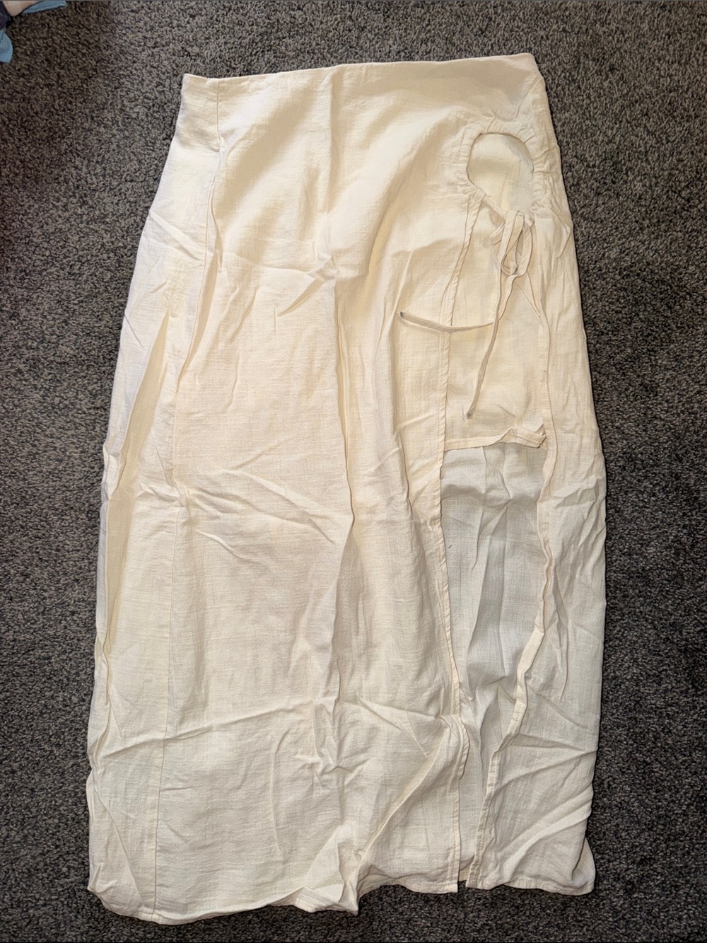 Pink Lily Cream Wrap Maxi Skirt with Side Tie